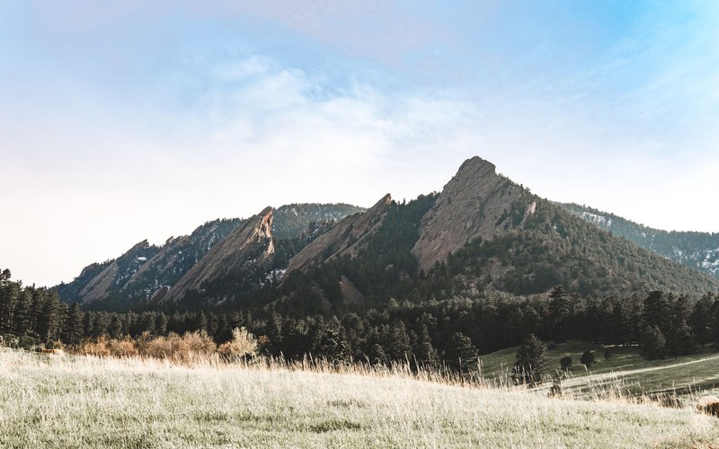 The Flatirons above Boulder on the northern Front Range