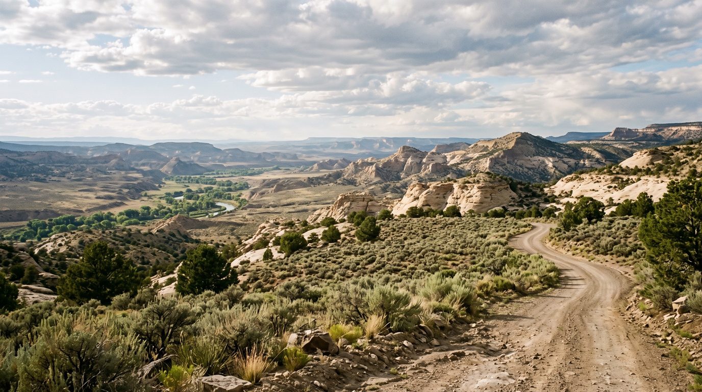 Sagebrush benches and the White River valley near Rangely, Colorado