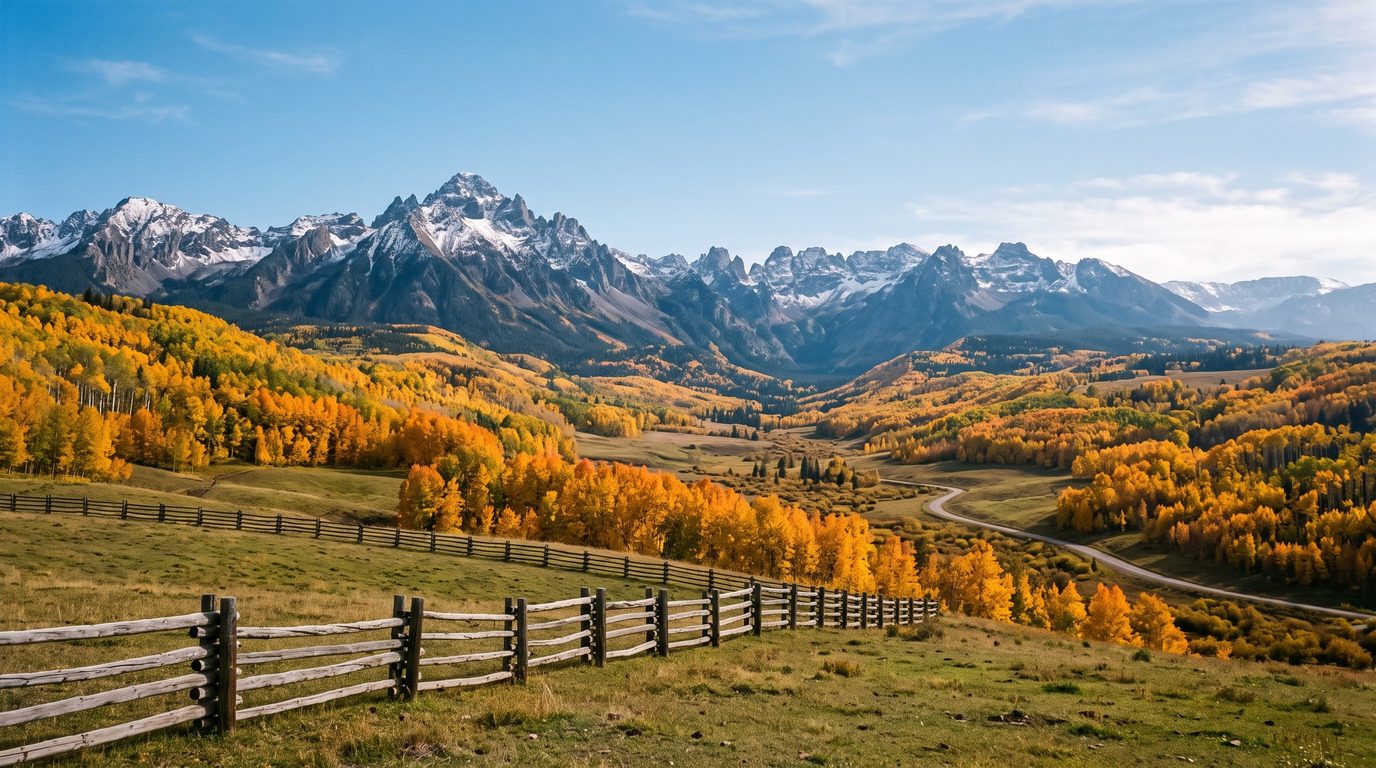 Mount Sneffels and aspens from the Dallas Divide near Ridgway, Colorado